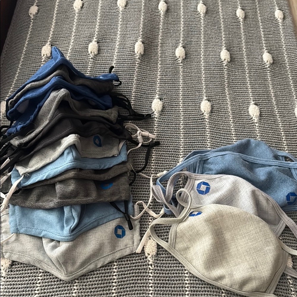Chase logo  Blue and Gray Face Masks